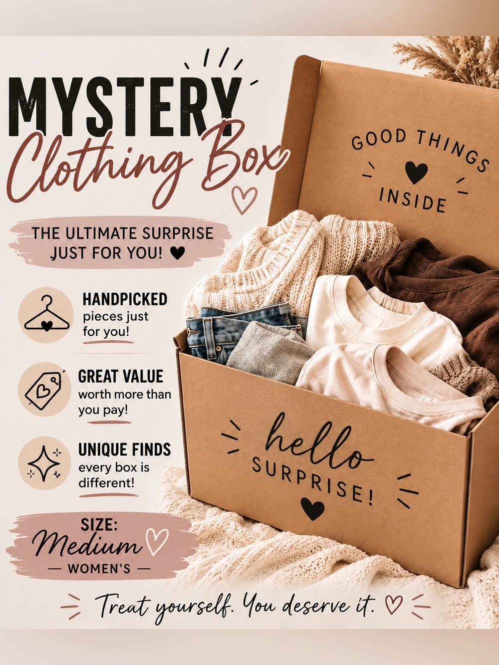 💖Mystery Clothing Box 10-15 Items✨ - Size Women’s Medium